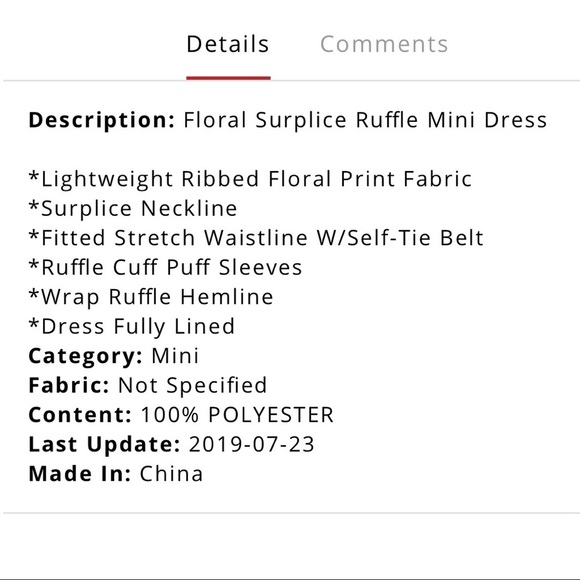 Hayden Mini Floral Surplice Dress Size M - Picture 13 of 15